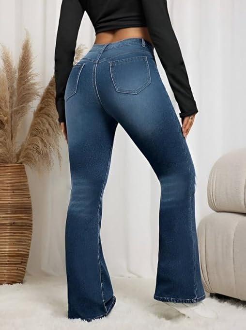 Ben Martin Women's Wide Leg Fit High Rise Jeans