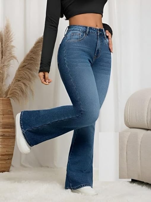 Ben Martin Women's Wide Leg Fit High Rise Jeans