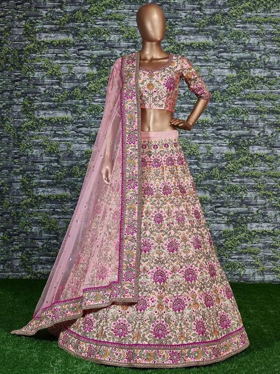 Women's Silk Heavy Embroidery work Bridal Lehenga Choli