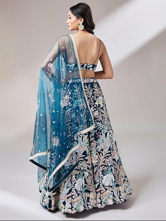 Sequins Embroidered Fabric Soft Net Lehenga Choli With Dupatta