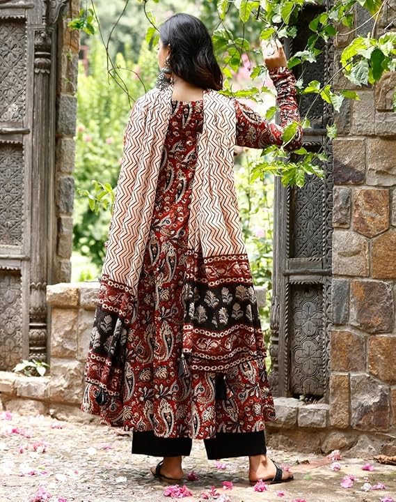 Printed Anarkali Kurta and Pant Set with Dupatta