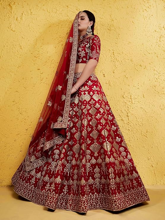 Womens Silk Lehenga Choli Semi-Stitched