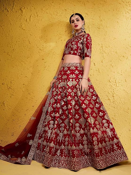 Womens Silk Lehenga Choli Semi-Stitched