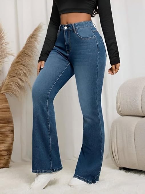 Ben Martin Women's Wide Leg Fit High Rise Jeans