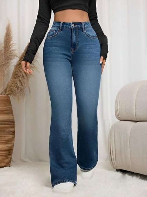 Ben Martin Women's Wide Leg Fit High Rise Jeans