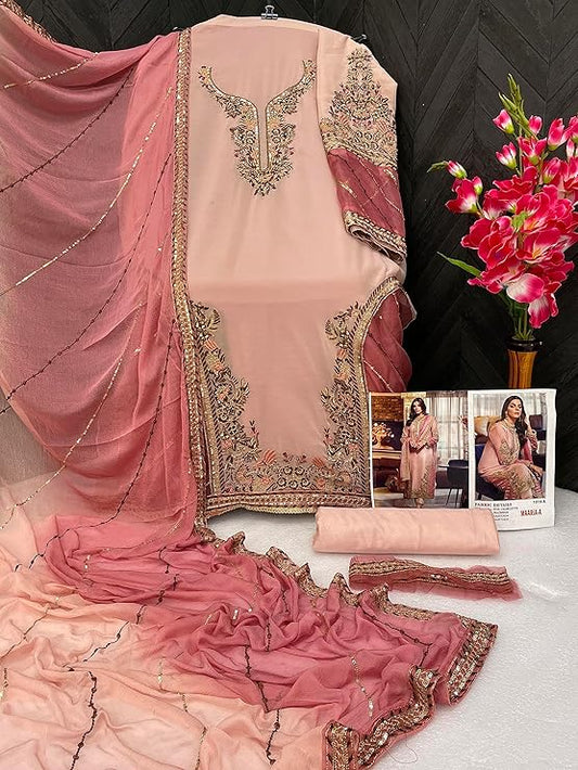 SHAFNUFAB Womens Net semi Stitched anarkali gown for women Ladies use anarkali gown for women wedding For Emboirdery anarkali gown set with dupatta And anarkaligown dress