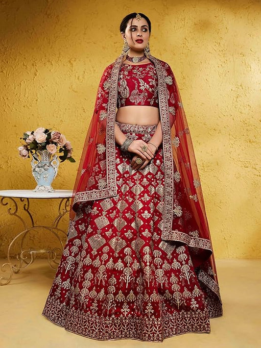 Womens Silk Lehenga Choli Semi-Stitched